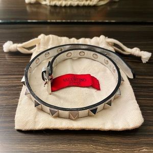 VALENTINO Rockstud Studded Leather Choker Necklace